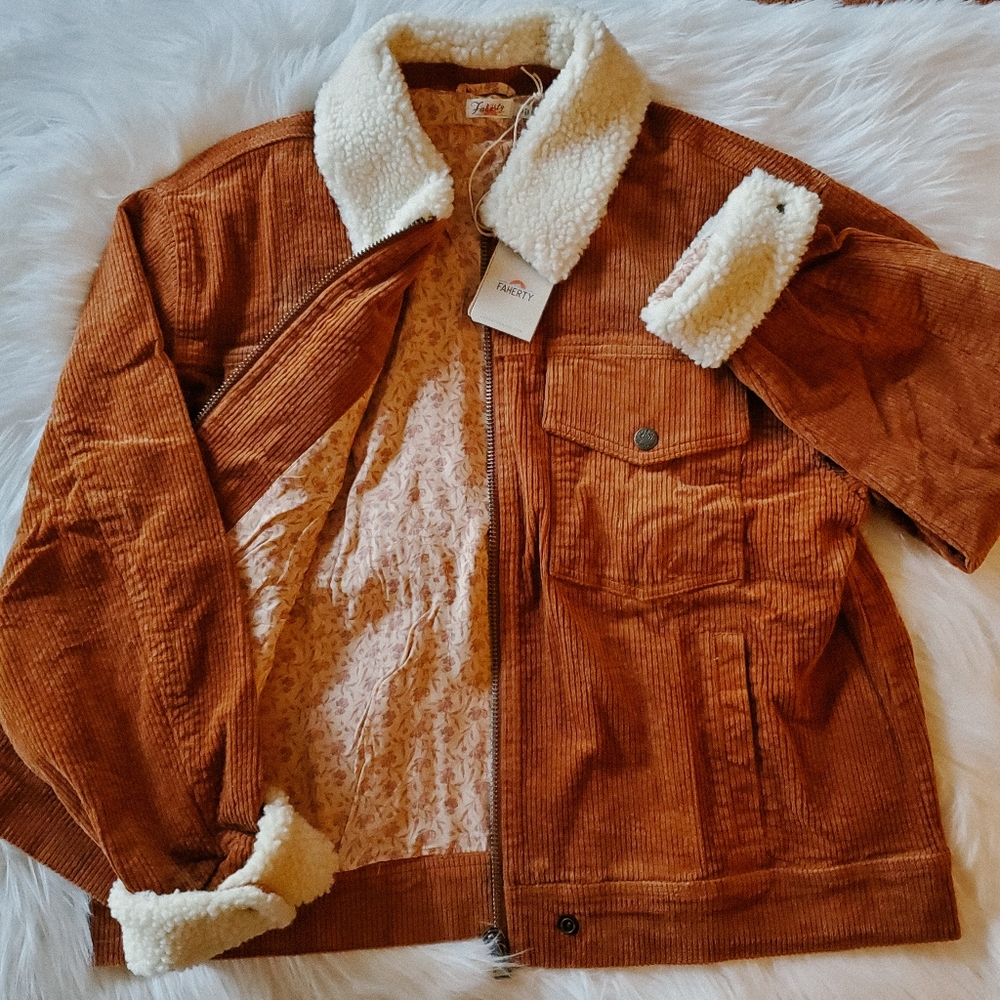 Faherty Varro corduroy sherpa jacket - women's